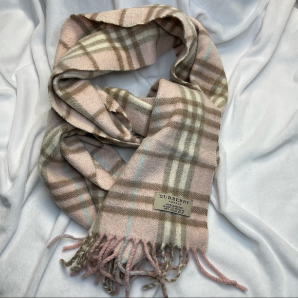 Burberry Accessories - Burberry Cashmere Pink Nova Check Pattern Scarf